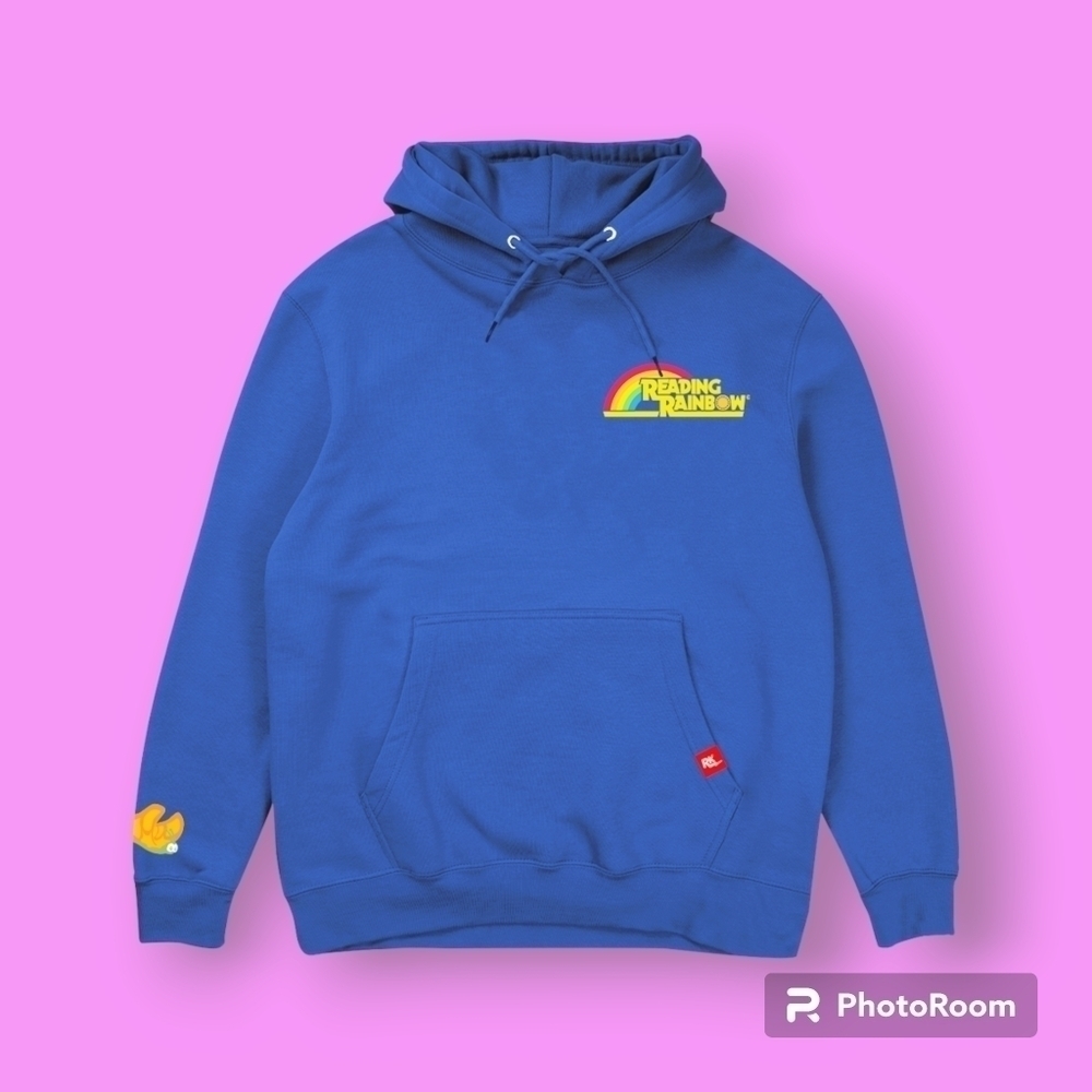 Retrokid Reading Rainbow Royal Blue Hoodie Size 3XL